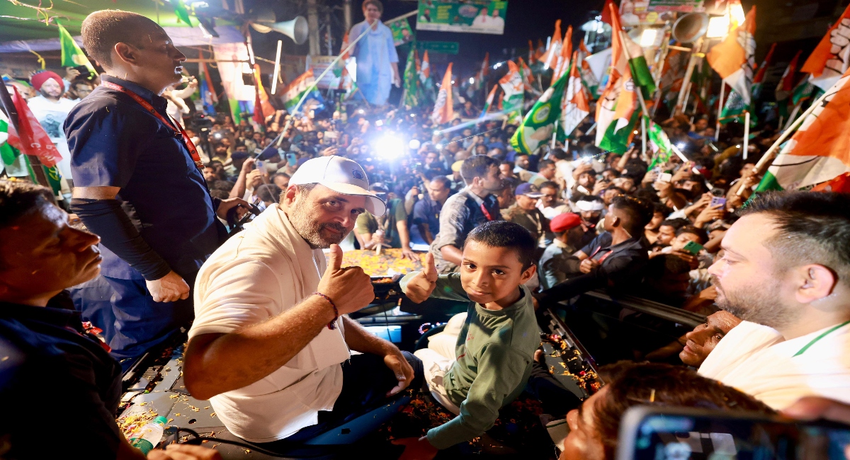 Rahul Gandhi Bihar rally Voter Rights Yatra 2025