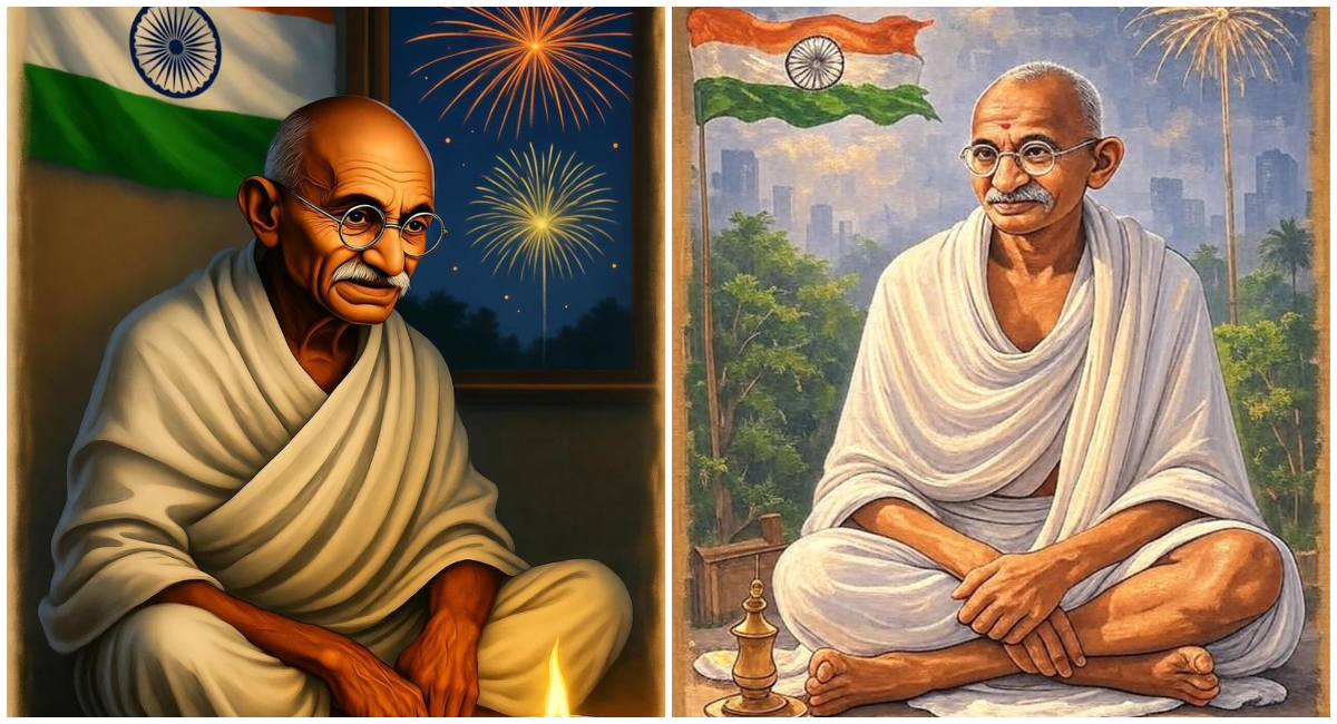 दिवाली पर गांधी का संदेश (फोटो क्रेडिट- AI)