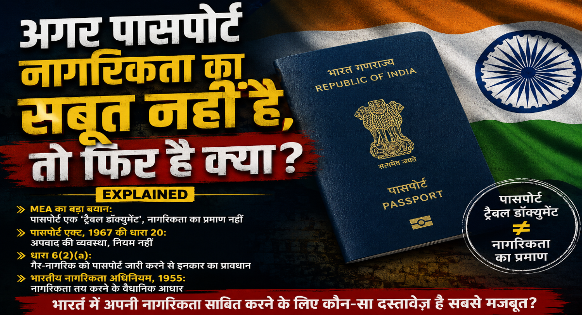 भारतीय पासपोर्ट नागरिकता प्रमाण नहीं?