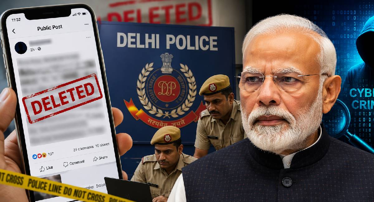 दिल्ली पुलिस ने PM के खिलाफ भद्दे पोस्ट कराए डिलीट, संदिग्ध गतिविधियों पर नजर