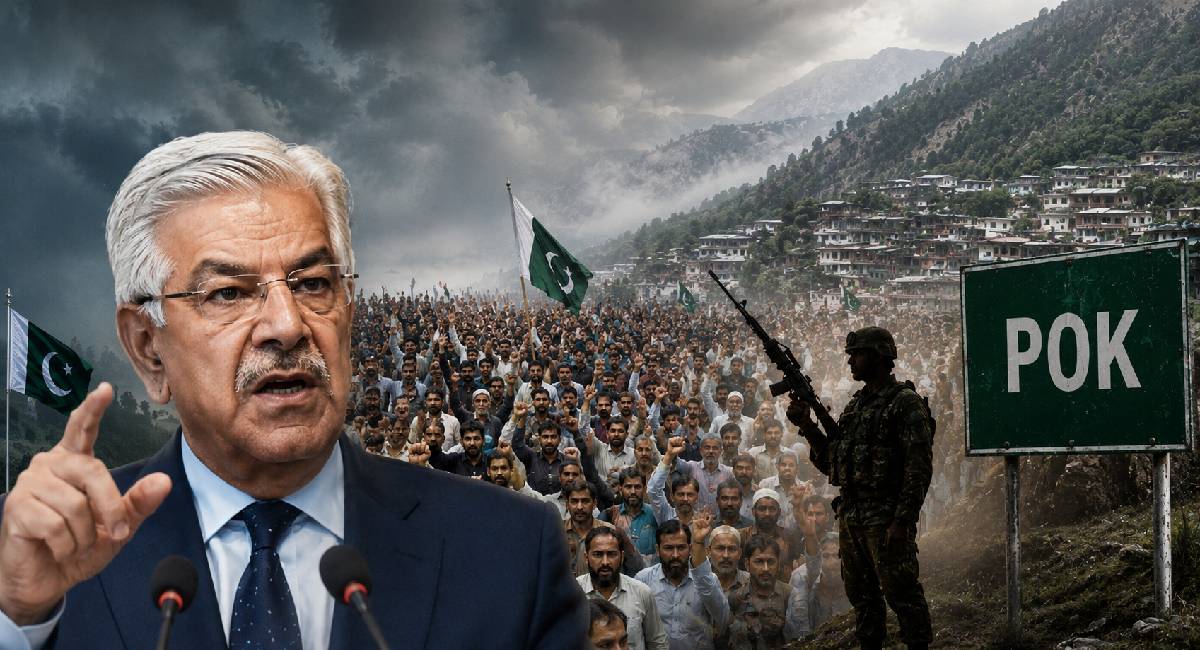 पाकिस्तान के रक्षा मंत्री ने POK में प्रदर्शनकारियों को 'भारत जैसा दुश्मन' क्यों कहा, भारत की ओर से क्या मिला जवाब?