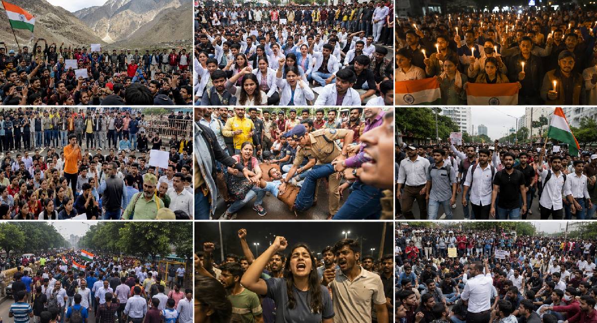 NEET Protest: कारगिल से लेकर यूपी तक, तस्वीरों में देखिए कहां-कहां हुए आंदोलन