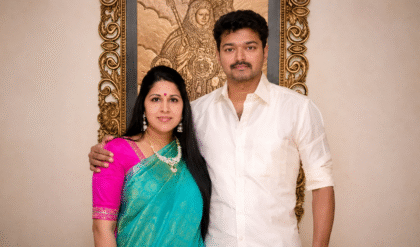 TamilNadu CM Vijay with his wife