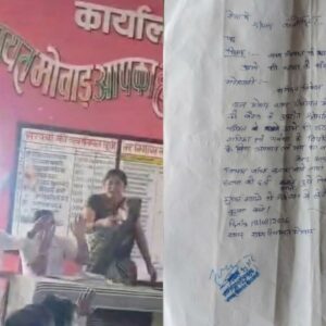 ग्रामीणों ने सवाल पूछा तो सरपंच ने दिखाई चप्पल?